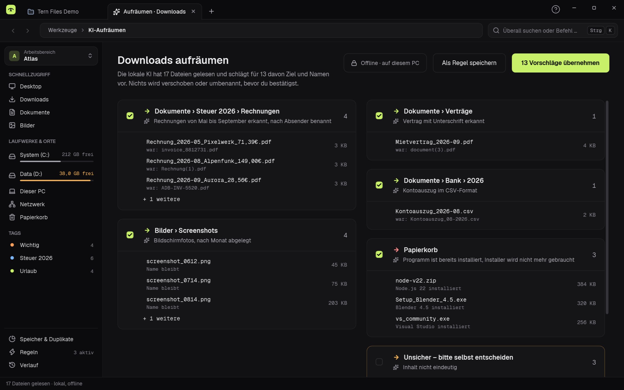 Räumt deine Downloads auf